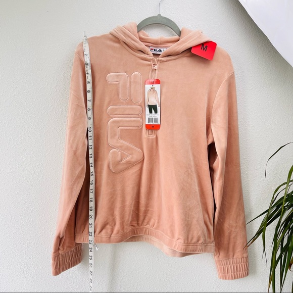 FILA Pink velvet hoodie crewneck teddy - Picture 4 of 7